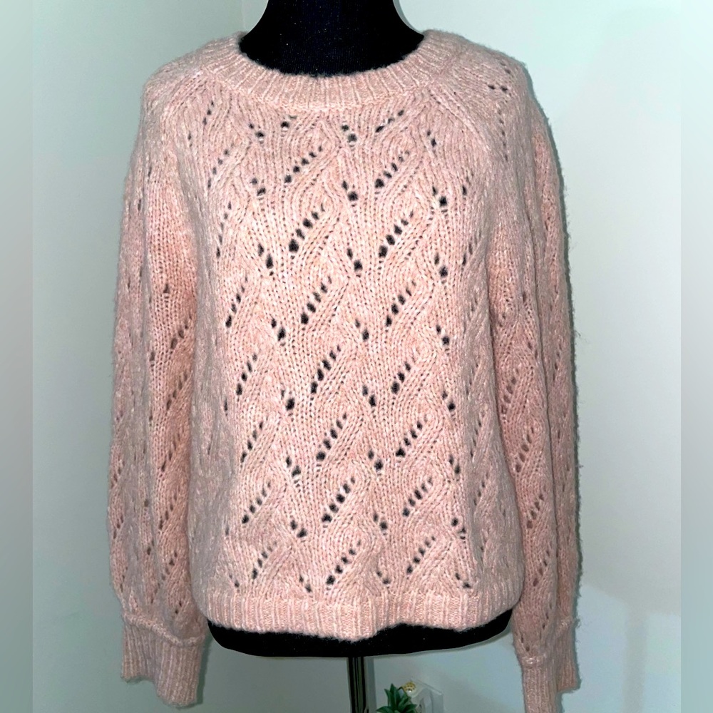 Pink wool sweater from J Crew in size XS.